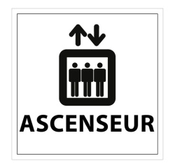 Panneau d Information - Pictogramme Ascenseur - 250 x 250 mm