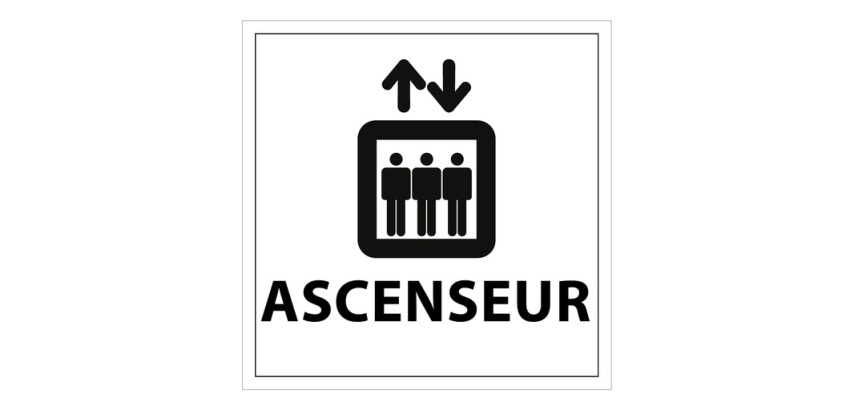 Panneau d Information - Pictogramme Ascenseur - 250 x 250 mm