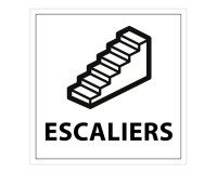 Panneau d'information - Pictogramme Escaliers - 250 x 250mm PVC 2 mm