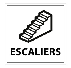 Panneau d'information - Pictogramme Escaliers - 250 x 250mm Vinyle Souple Autocollant