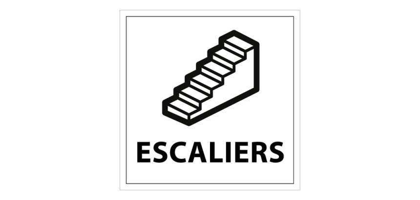 Panneau d'information - Pictogramme Escaliers - 250 x 250mm