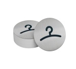 Pictogramme Vestiaire rond Ø83 mm aluminium brossé