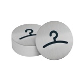 Pictogramme Vestiaire rond Ø83 mm aluminium brossé