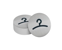 Pictogramme Vestiaire rond Ø83 mm aluminium brossé