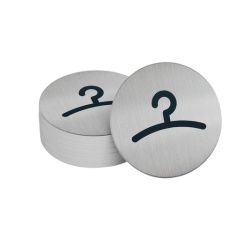Pictogramme Vestiaire rond Ø83 mm aluminium brossé