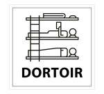 Signalisation ERP - Panneau pictogramme Dortoir - 250 x 250 mm