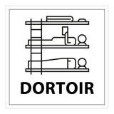 Signalisation ERP - Panneau pictogramme Dortoir - 250 x 250 mm PVC 2 mm
