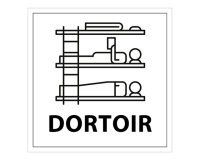 Signalisation ERP - Panneau pictogramme Dortoir - 250 x 250 mm