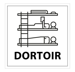 Signalisation ERP - Panneau pictogramme Dortoir - 250 x 250 mm