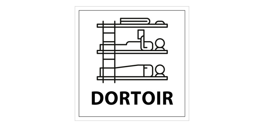 Signalisation ERP - Panneau pictogramme Dortoir - 250 x 250 mm