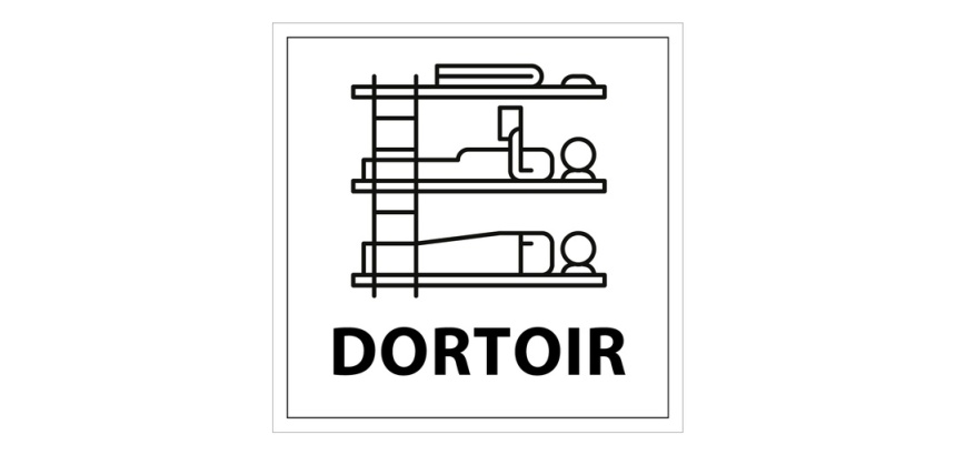 Signalisation ERP - Panneau pictogramme Dortoir - 250 x 250 mm