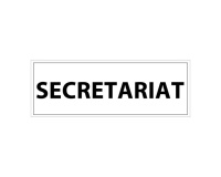Signalétique d'information - Pictogramme Secrétariat - 210 x 75 mm PVC 2 mm Blanc