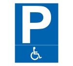 Panneau Parking PMR pictogramme handicapé 210 x 150 mm Vinyle Souple Autocollant