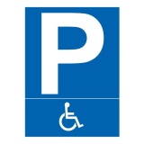 Panneau Parking PMR pictogramme handicapé 450 x 630 mm PVC 2 mm