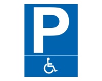 Panneau Parking PMR pictogramme handicapé 300 x 420 mm PVC 2 mm