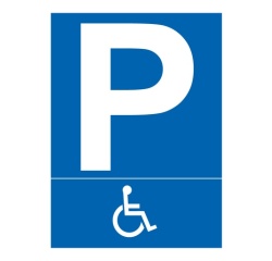 Panneau Parking PMR pictogramme handicapé 210 x 150 mm Vinyle Souple Autocollant