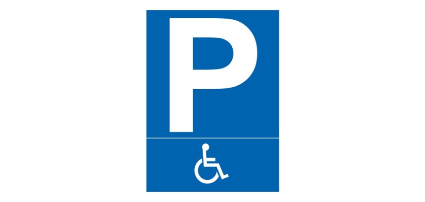 Panneau Parking PMR pictogramme handicapé 210 x 150 mm Vinyle Souple Autocollant