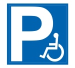 Panneau de stationnement - Parking PMR - Forme carrée - Aludibond 650 x 650 mm