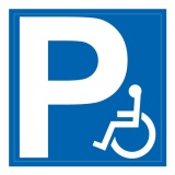 Panneau de stationnement - Parking PMR - Forme carrée - Aludibond 650 x 650 mm