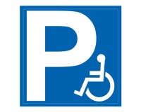 Panneau de stationnement - Parking PMR - Forme carrée - Aludibond 650 x 650 mm