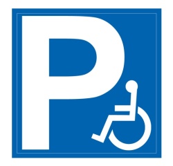 Panneau de stationnement - Parking PMR - Forme carrée - Aludibond 650 x 650 mm