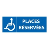 Panneau de stationnement - Places de parking réservées handicapés 700 x 250 mm PVC 2 mm