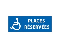 Panneau de stationnement - Places de parking réservées handicapés 210 x 75 mm Vinyle Souple Autocollant
