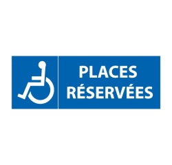 Panneau de stationnement - Places de parking réservées handicapés 210 x 75 mm Vinyle Souple Autocollant