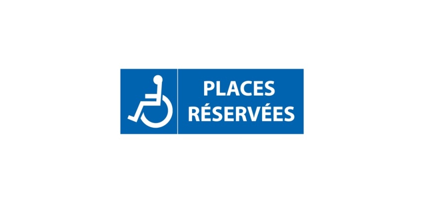 Panneau de stationnement - Places de parking réservées handicapés