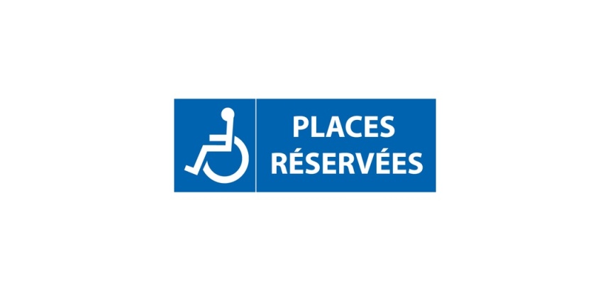 Panneau de stationnement - Places de parking réservées handicapés 210 x 75 mm Vinyle Souple Autocollant