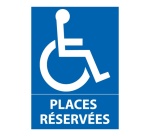 Panneau orientation - Parking places réservées handicapé 210 x 150 mm Vinyle Souple Autocollant
