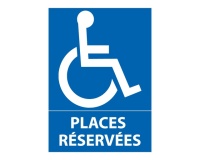 Panneau direction Parking PMR - Places réservées aux personnes handicapées