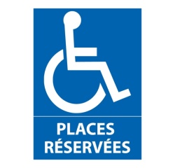 Panneau orientation - Parking places réservées handicapé 210 x 150 mm Vinyle Souple Autocollant