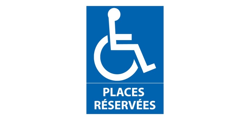 Panneau direction Parking PMR - Places réservées aux personnes handicapées