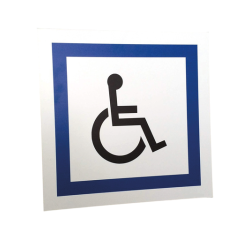 Panneau signalétique Parking Handicapé - Logo PMR - 500 x 500 mm