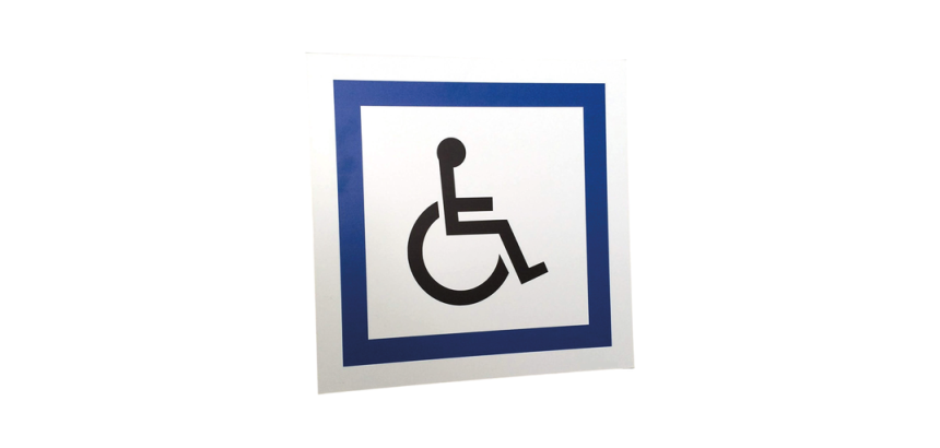 Panneau signalétique Parking Handicapé - Logo PMR - 500 x 500 mm