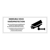 Panneau de protection - Immeuble sous Vidéoprotection - ISO 7010 450 x 150 mm PVC 2 mm