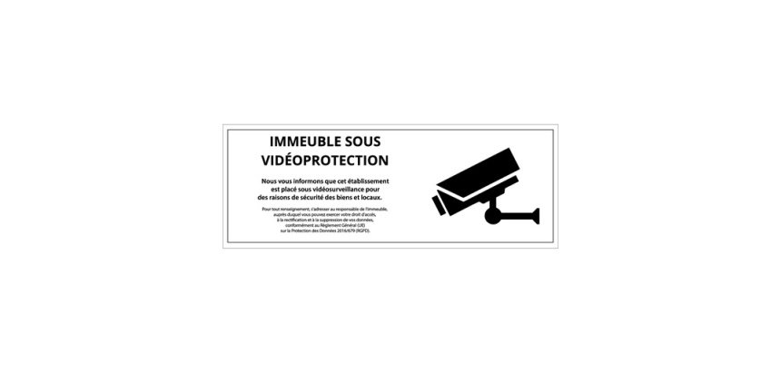 Panneau de protection - Immeuble sous Vidéoprotection - ISO 7010