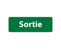 Panneau Sortie adhésif – PVC 250 x 80 mm Blanc
