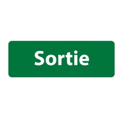 Panneau Sortie adhésif – PVC 150 x 47 mm Blanc