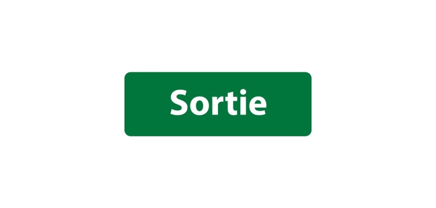 Panneau signalétique Sortie en PVC adhésif