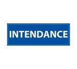 Signalétique information - INTENDANCE - fond bleu 210 x 75 mm