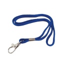 Cordon pour sifflet ou badge avec mousqueton - 90 cm - Bleu