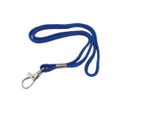 Cordon pour sifflet ou badge avec mousqueton - 90 cm - Bleu