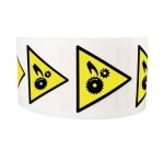Rouleau 250 pictos - Risque d'écrasement rouleaux dentés - W024
