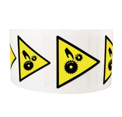 Rouleau 250 pictos - Risque d'écrasement rouleaux dentés - W024