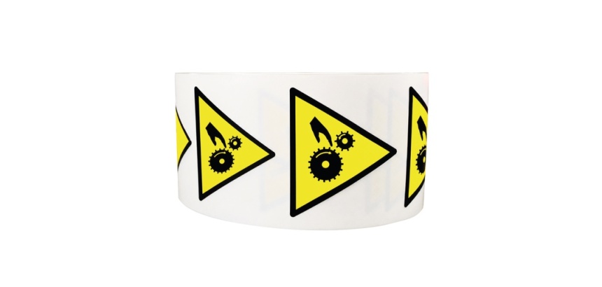 Rouleau 250 pictos - Risque d'écrasement rouleaux dentés - W024