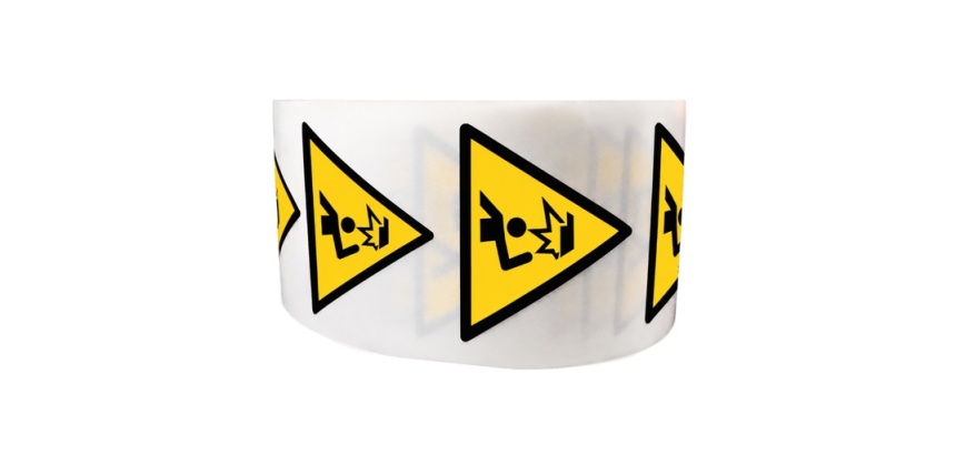 Rouleau de Pictos de Danger - Obstacle en hauteur - W020 25 mm