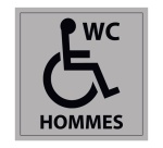 Panneau signalétique WC Hommes PMR ISO 7010 accessibilité