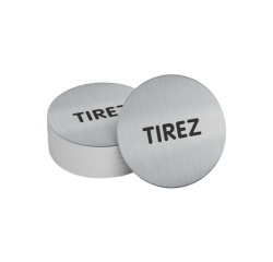 Panneau d'information - Tirez - Diam 83 mm - Acier inoxydable